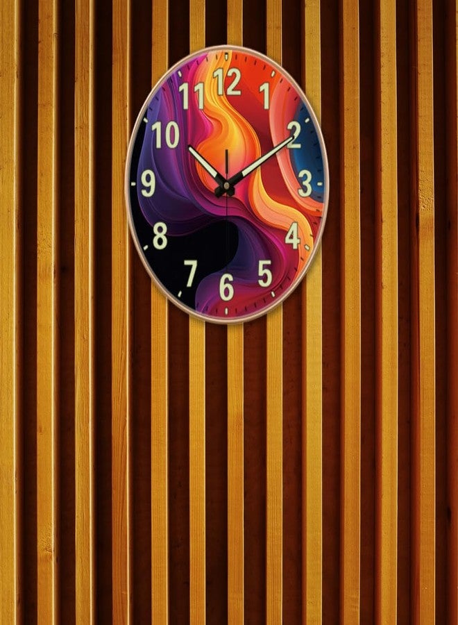 ستار ورك ساعة حائط عصرية صامتة مقاس 12 بوصة من STAR WORK مزودة بإضاءة راديومية ليلية، وآلية بدون صوت تكتكة، وأرقام كبيرة - مثالية لغرفة المعيشة وغرفة النوم والردهة وديكور المنزل (R LARIYA) - Image 2